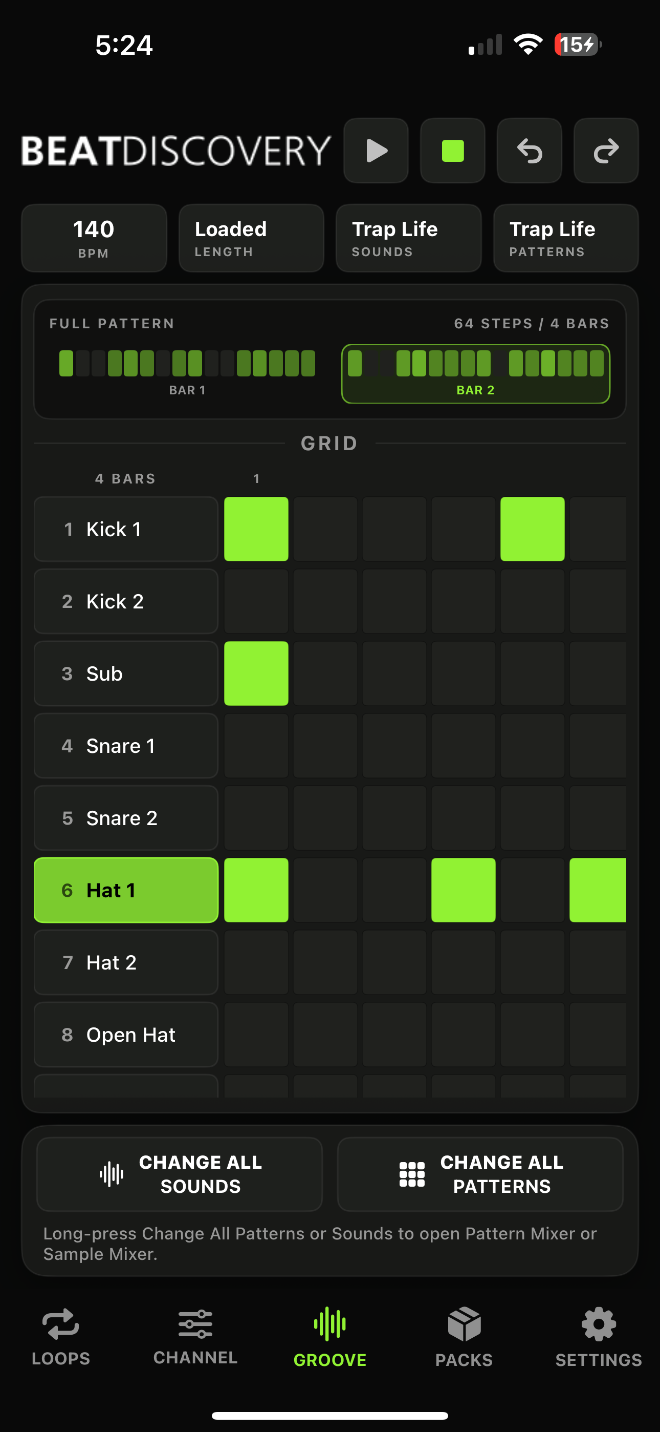 BeatDiscovery groove sequencer on iPhone